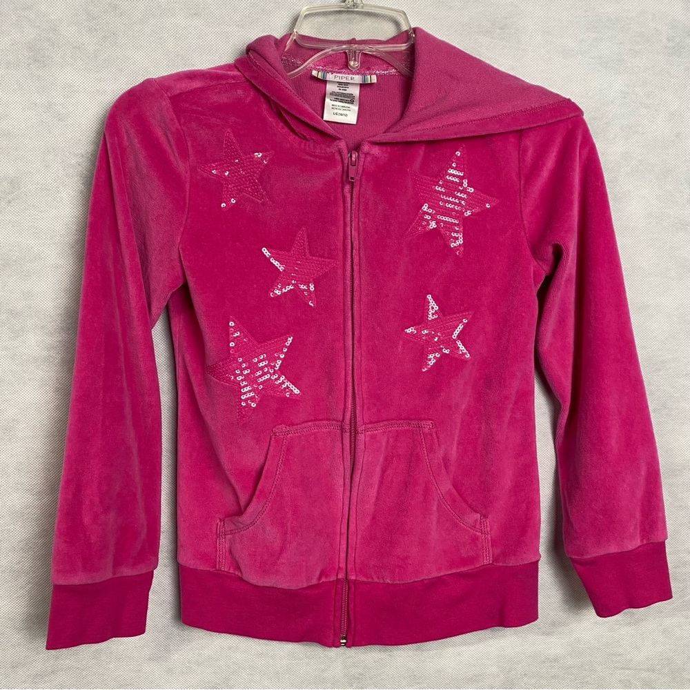 Piper Fuchsia Star Hooded Jacket for Kids